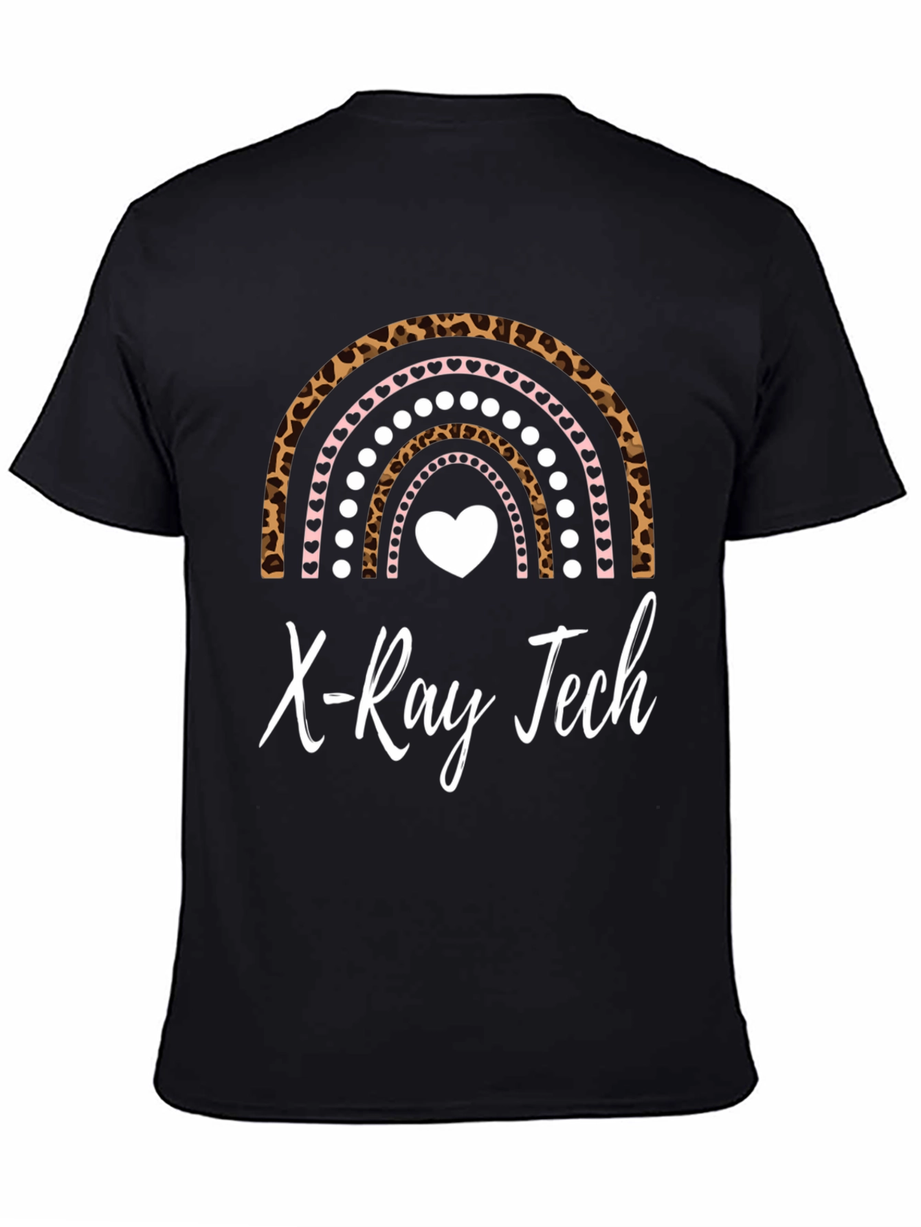 X-Ray Tech Rainbow Leopard Heart T-Shirt