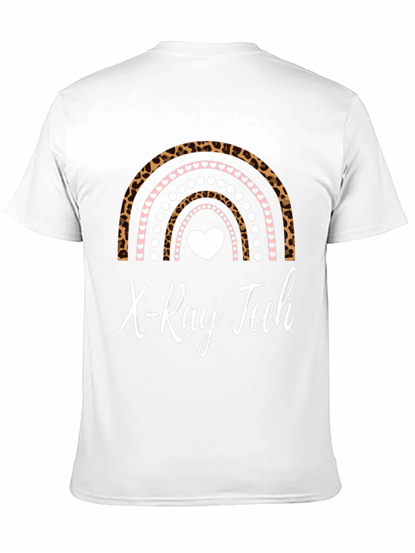 X-Ray Tech Rainbow Leopard Heart T-Shirt