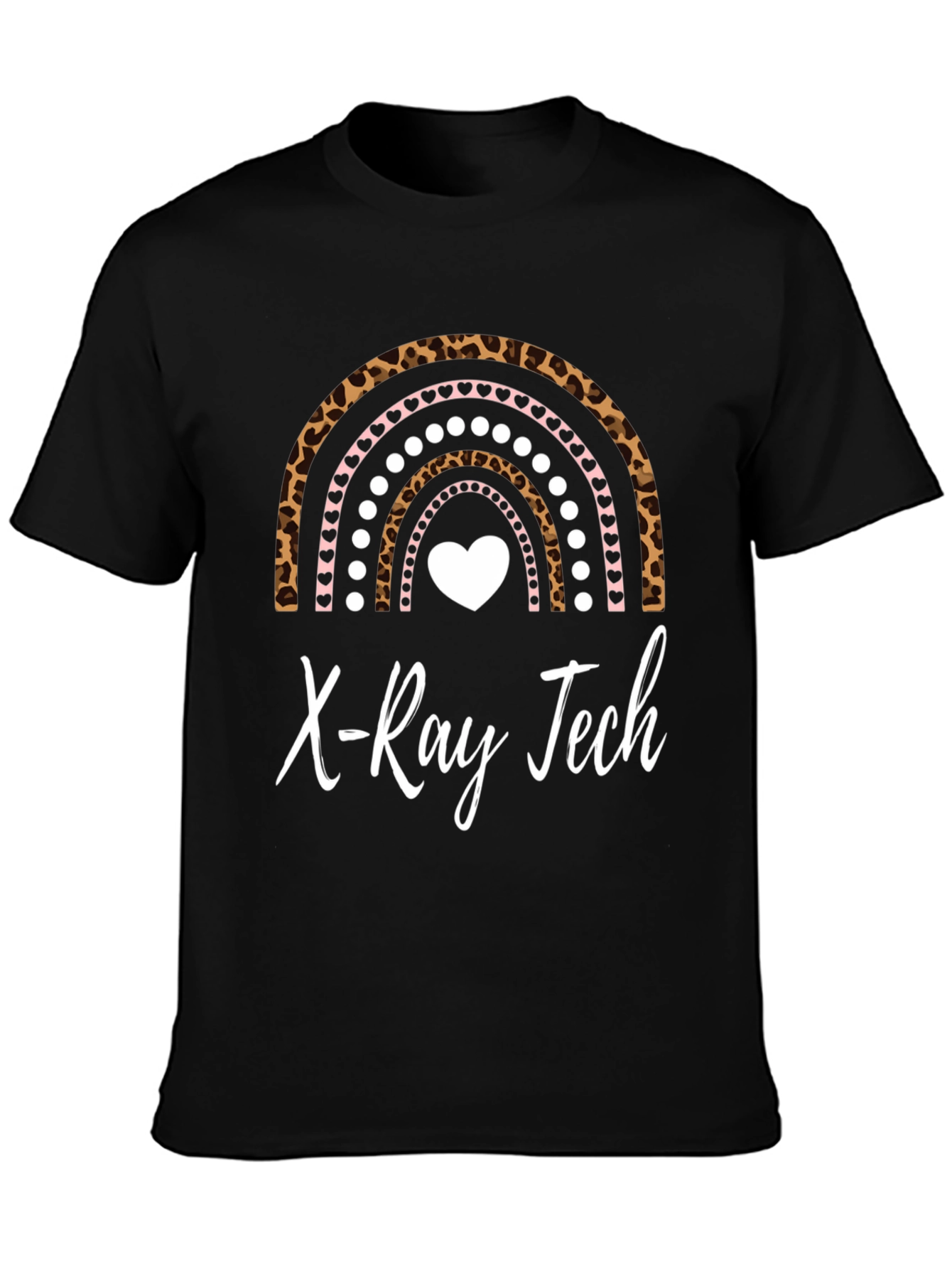 X-Ray Tech Rainbow Leopard Heart T-Shirt