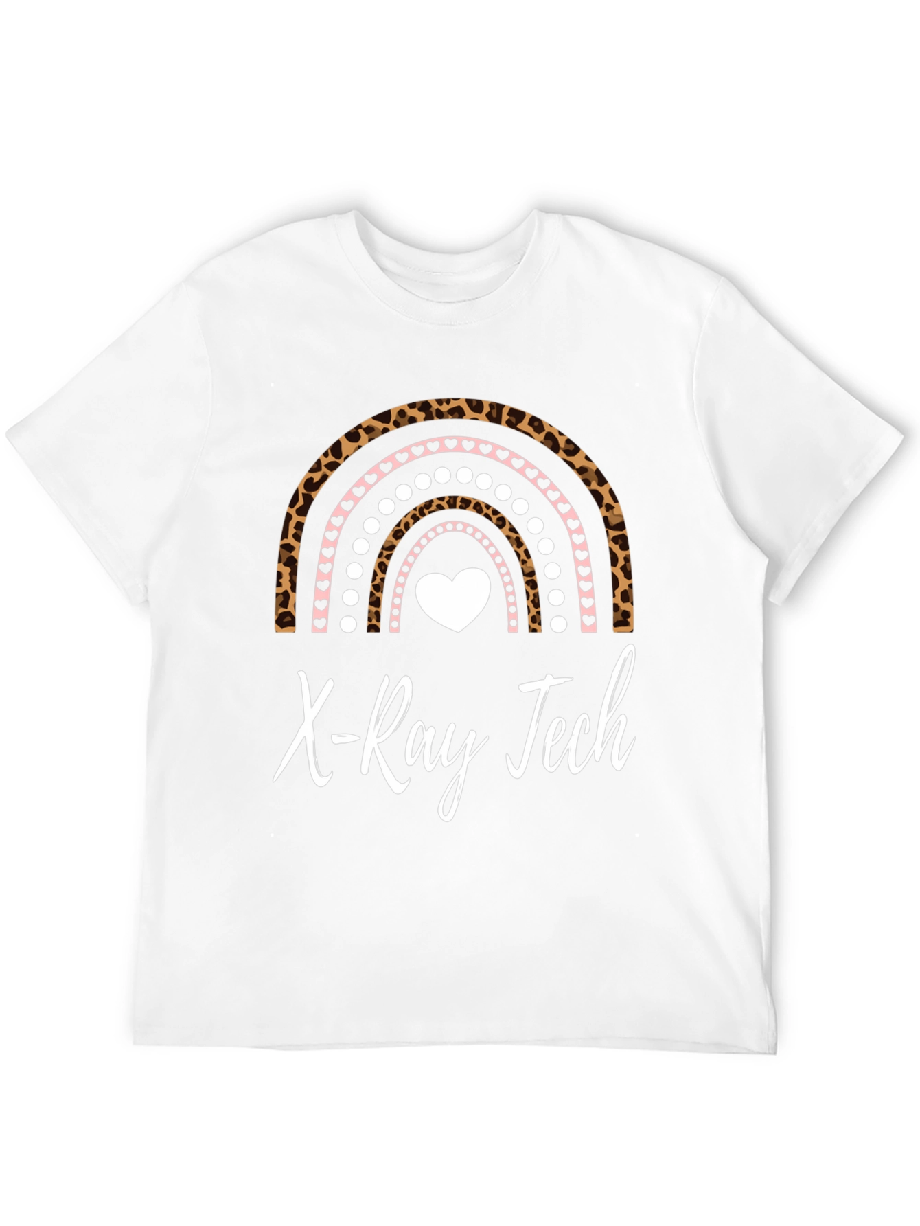 X-Ray Tech Rainbow Leopard Heart T-Shirt