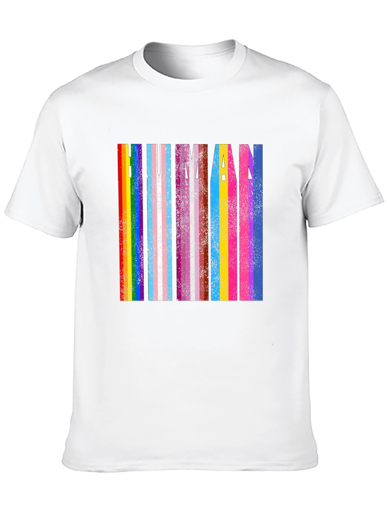 Human Pride T-Shirt: Rainbow & Transgender Flag