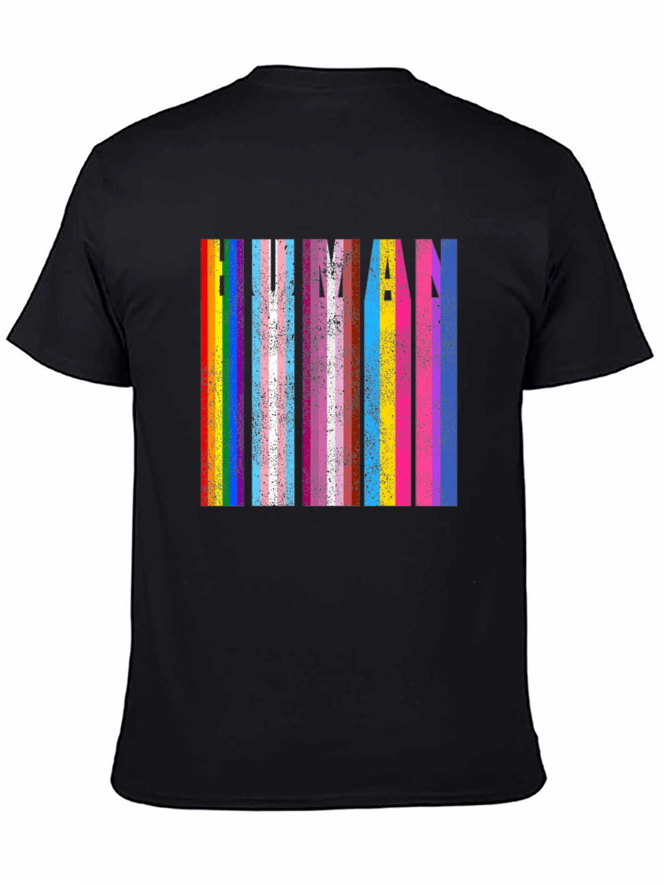 Human Pride T-Shirt: Rainbow & Transgender Flag