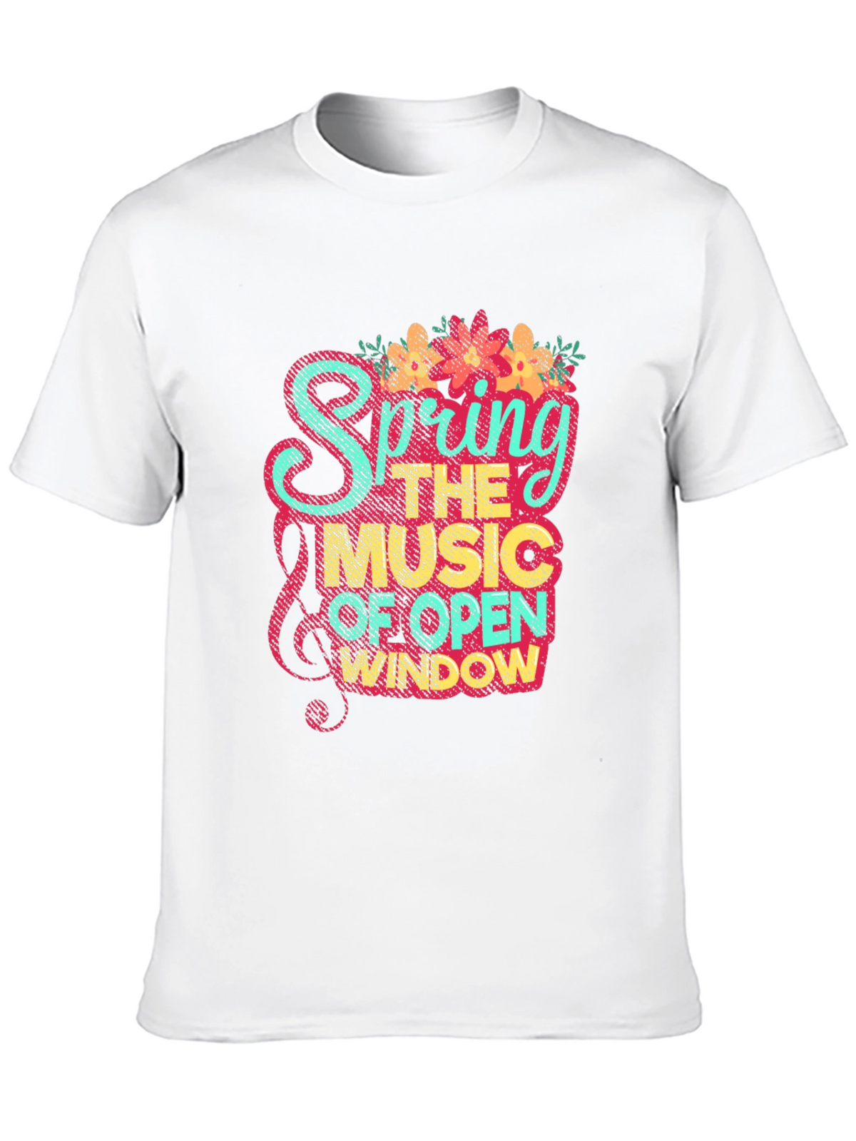 Spring Music Graphic Tee - Black Cotton Blend Shirt