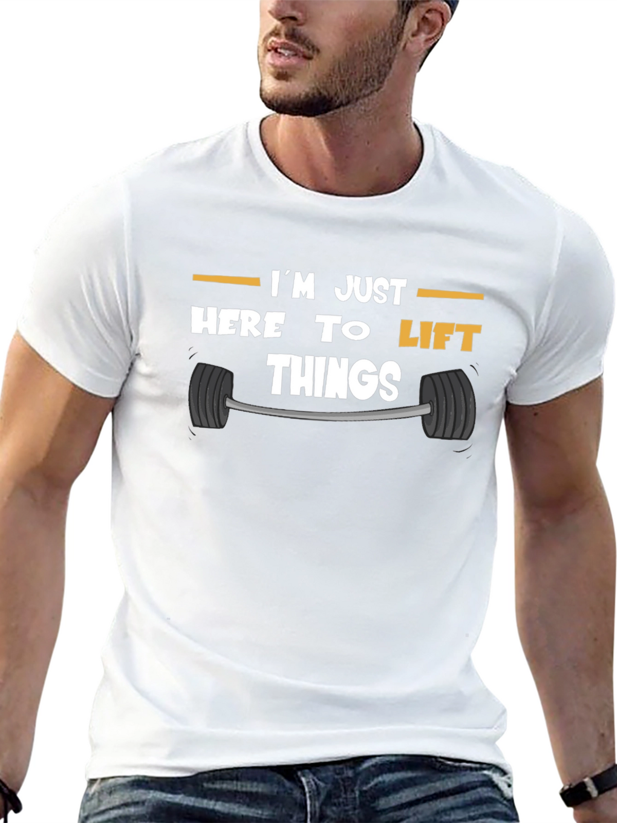 Funny Gym T-Shirt: Im Just Here to Lift Things
