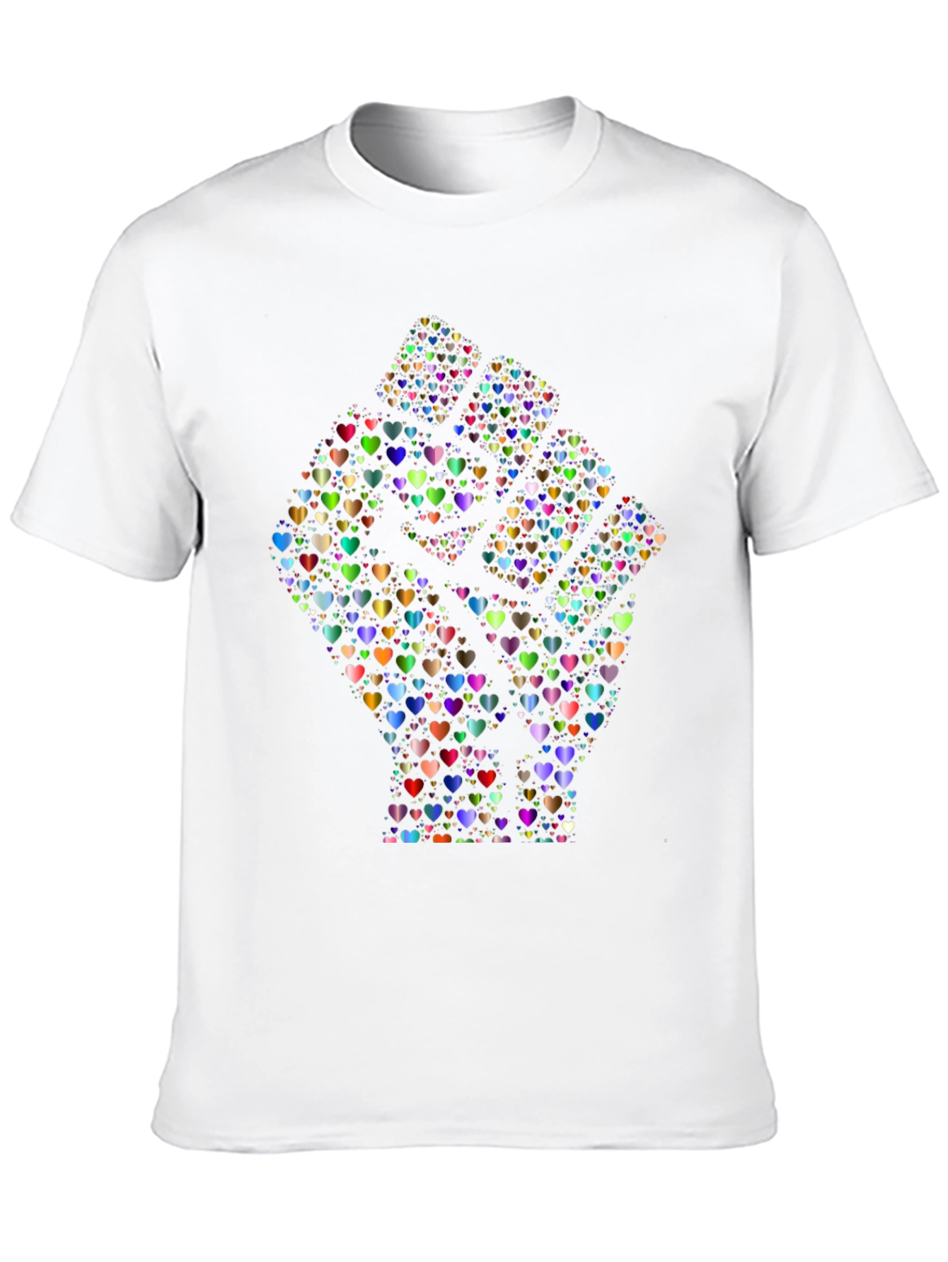 Heart Fist Black T-Shirt - Love & Unity Design