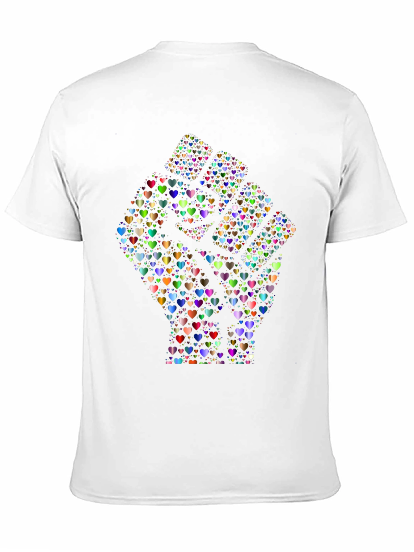 Heart Fist Black T-Shirt - Love & Unity Design