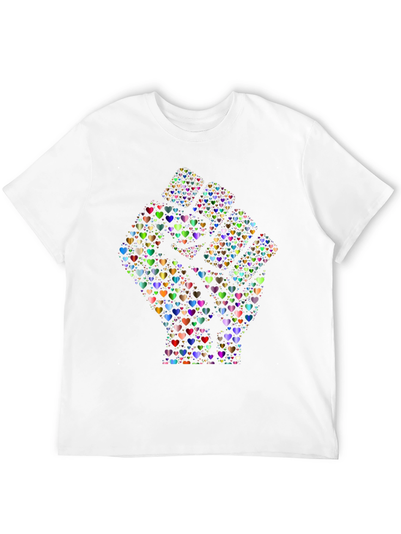 Heart Fist Black T-Shirt - Love & Unity Design