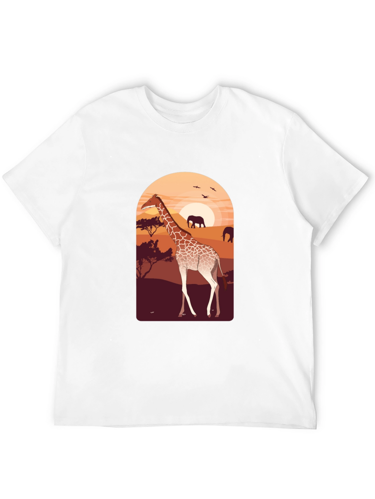 Savanna Sunset Giraffe Graphic Tee