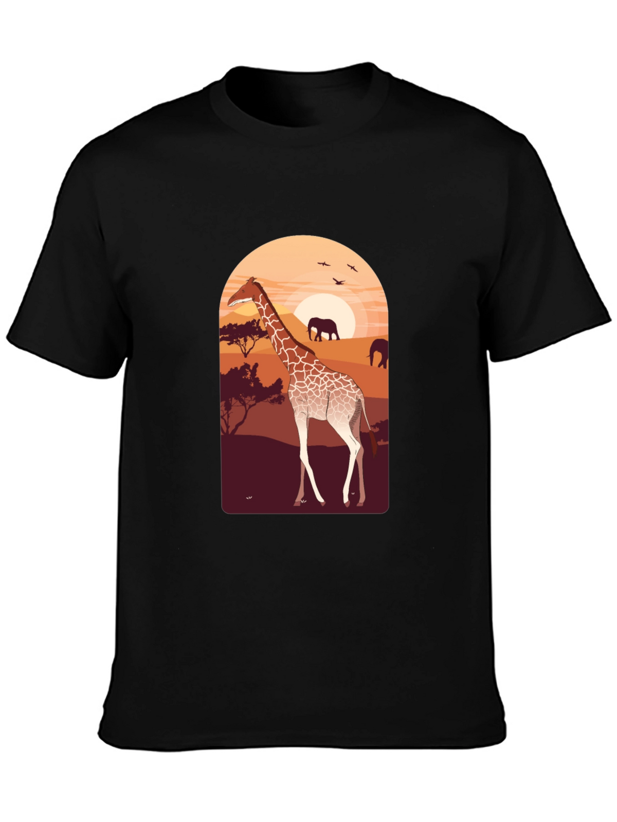 Savanna Sunset Giraffe Graphic Tee
