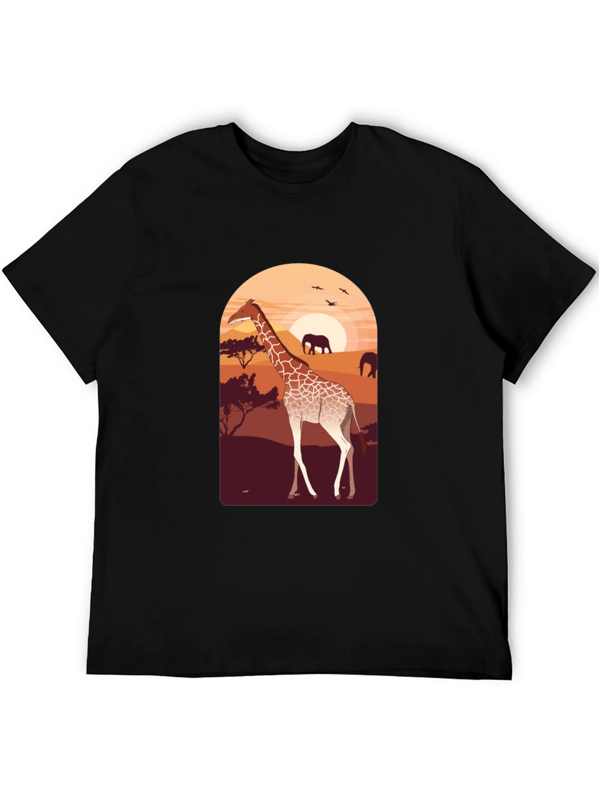Savanna Sunset Giraffe Graphic Tee