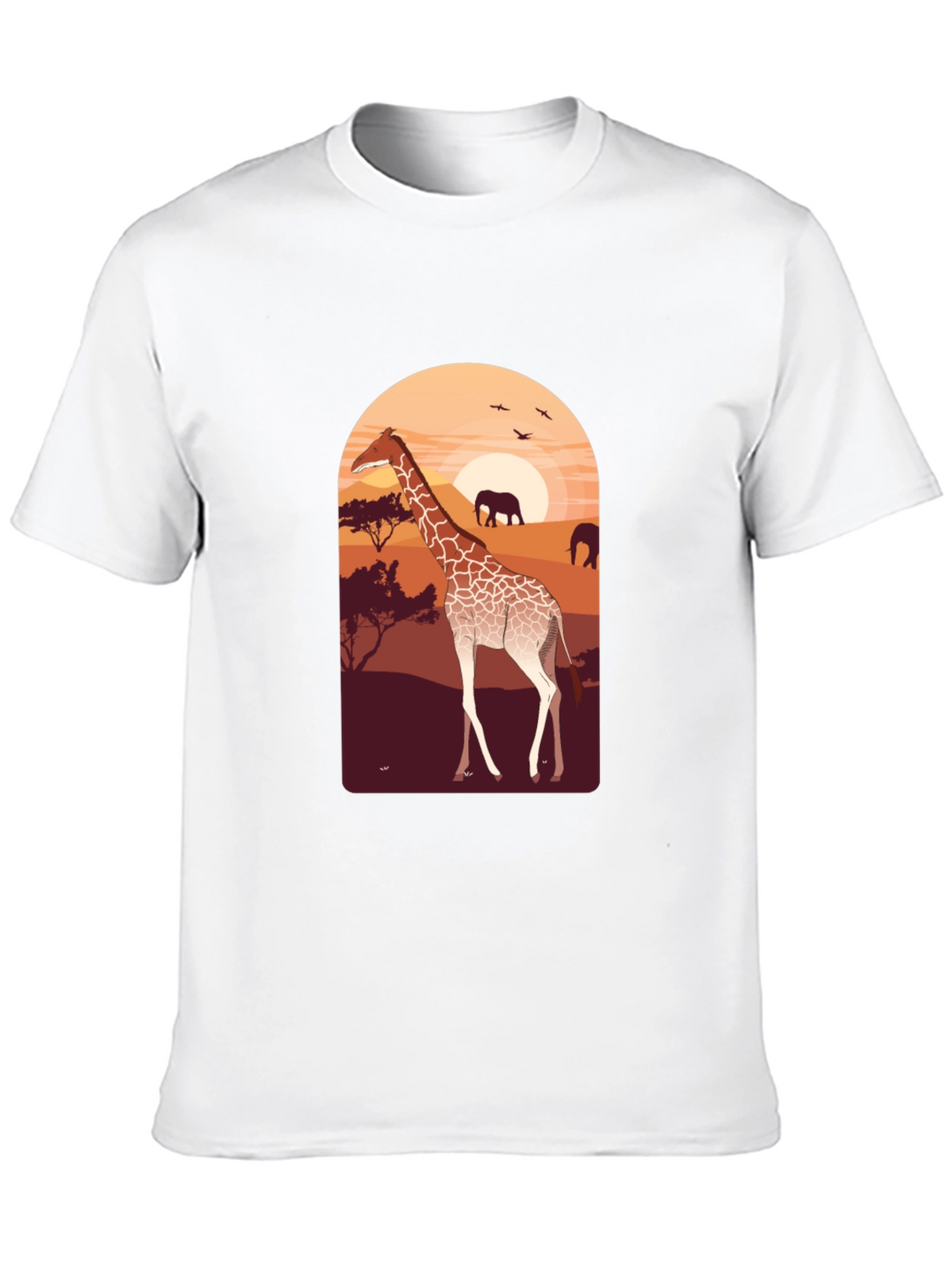 Savanna Sunset Giraffe Graphic Tee