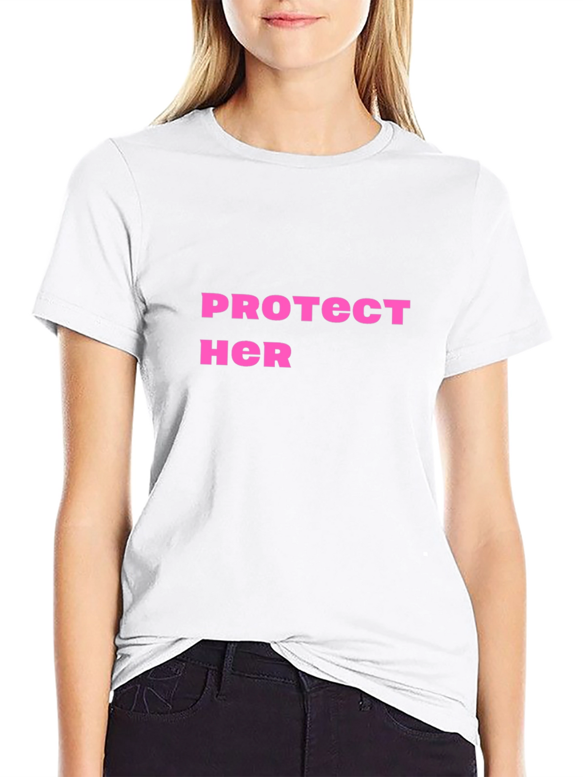 Protect Her Graphic Tee - Black Cotton Shirt
