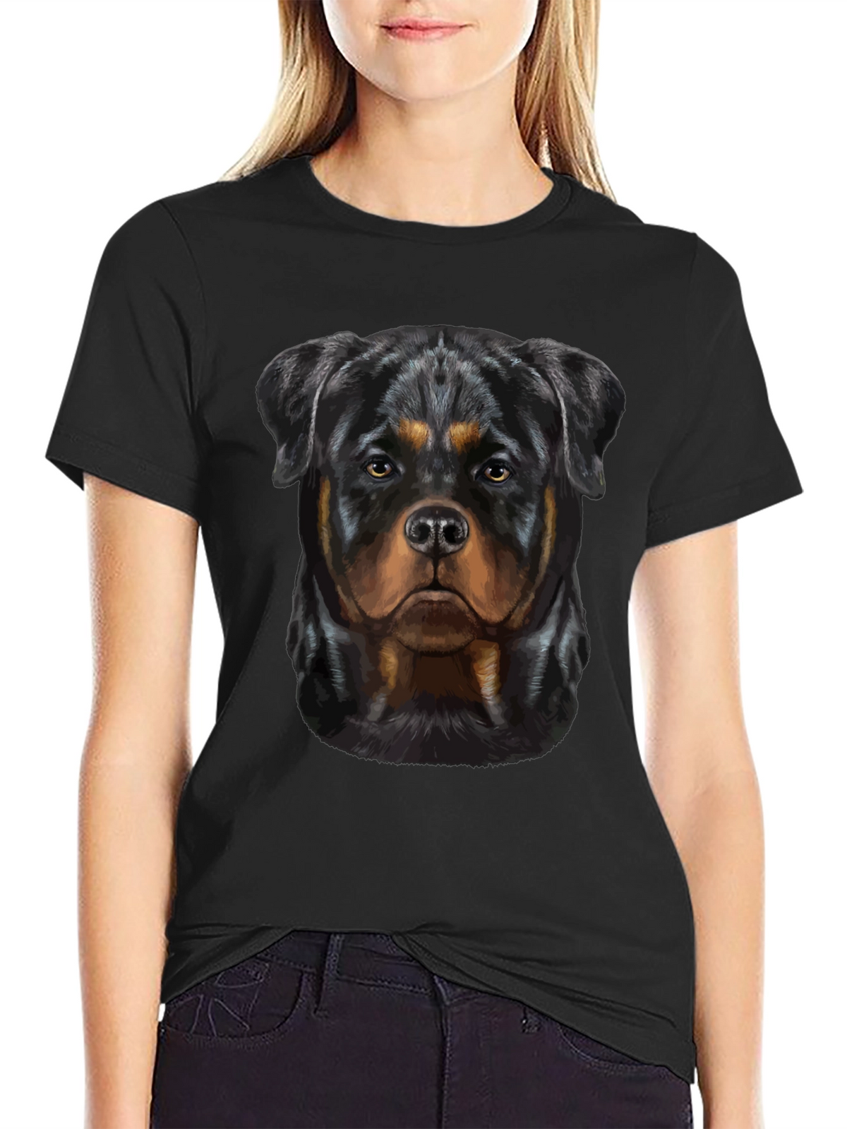 Rottweiler Dog Graphic Tee - Black T-Shirt