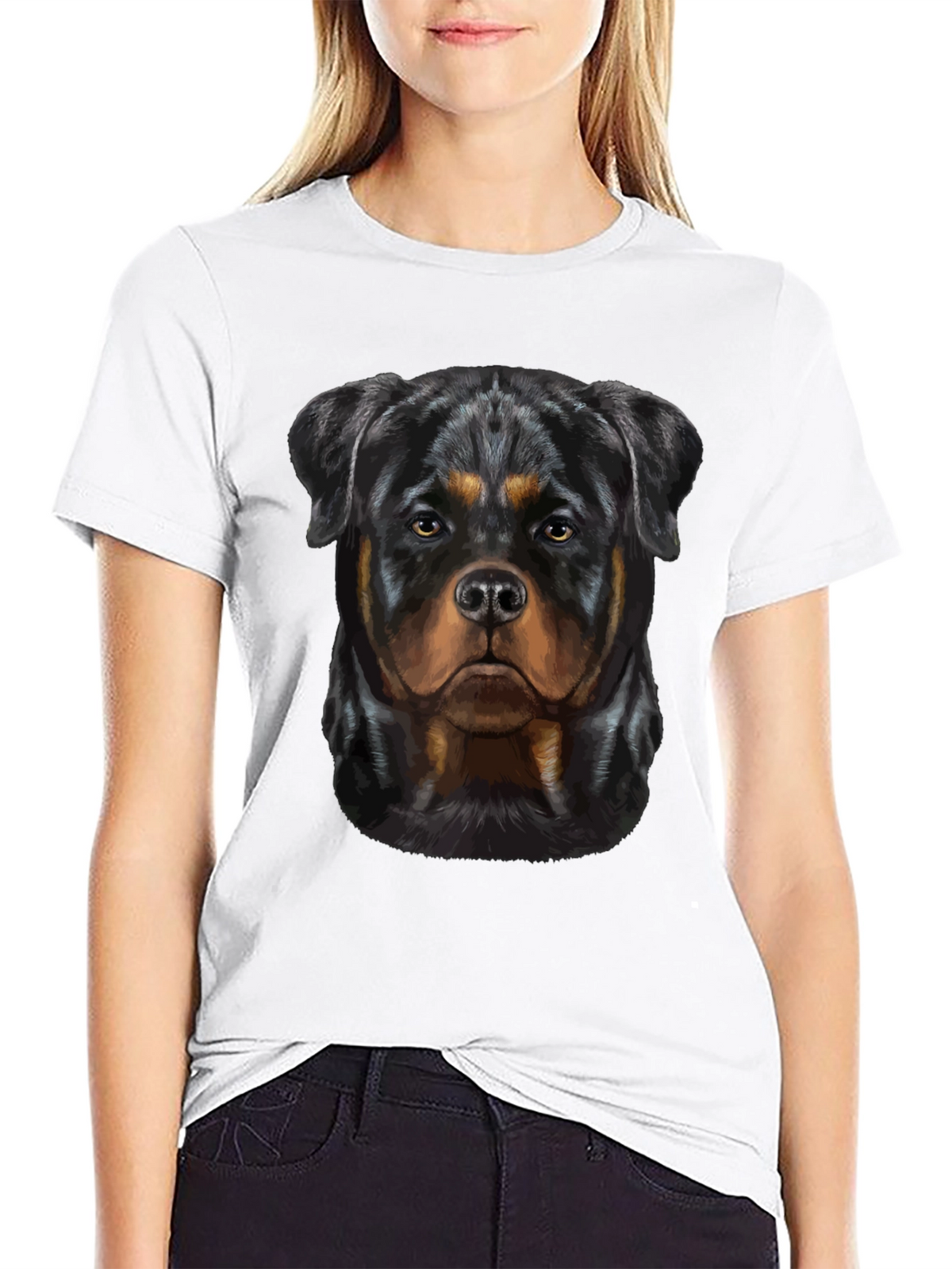 Rottweiler Dog Graphic Tee - Black T-Shirt