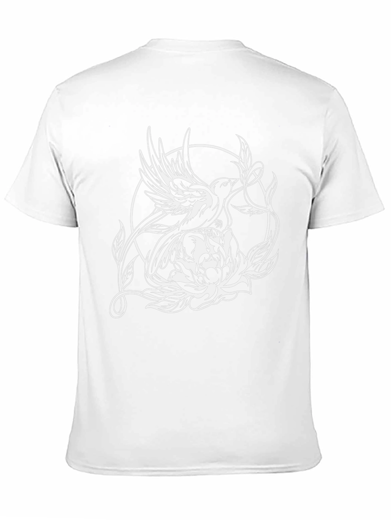 Bird & Flower Graphic Tee - Black