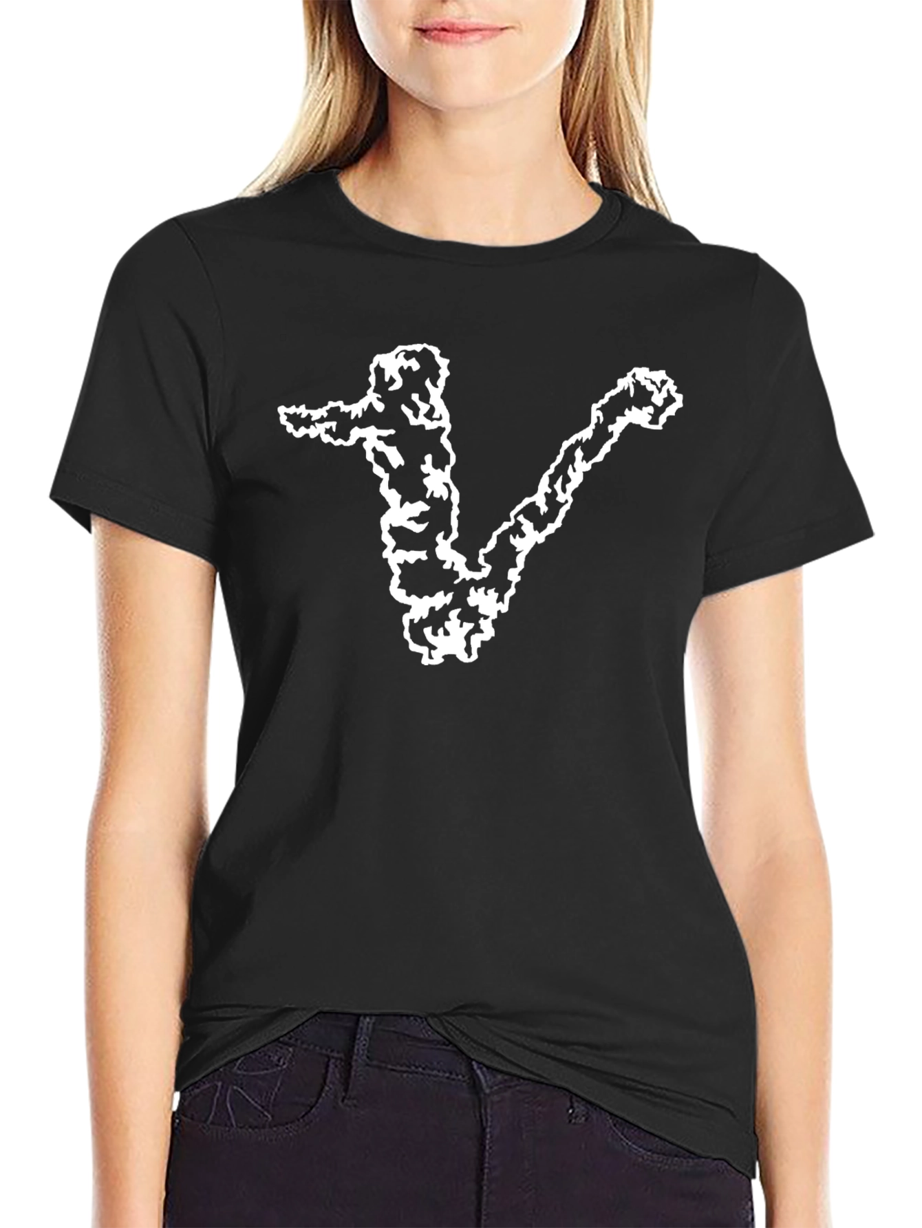 Abstract V Graphic Black T-Shirt - Stylish Casual Wear