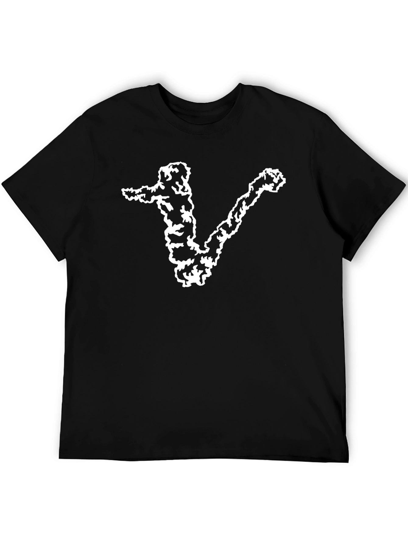 Abstract V Graphic Black T-Shirt - Stylish Casual Wear