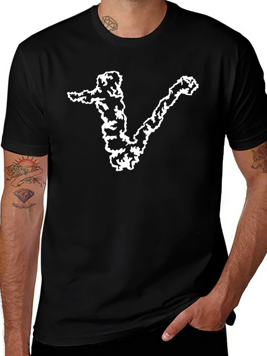Abstract V Graphic Black T-Shirt - Stylish Casual Wear