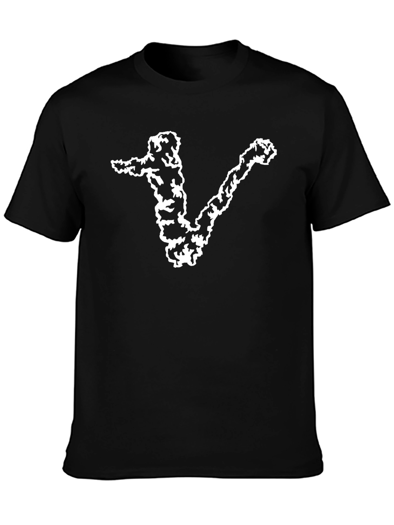Abstract V Graphic Black T-Shirt - Stylish Casual Wear