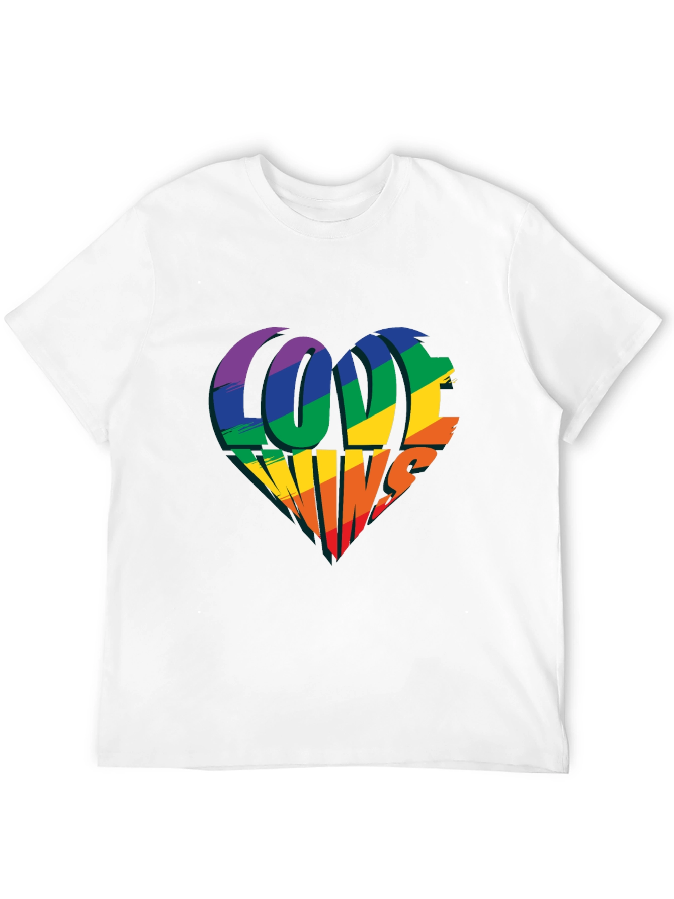 Love Wins Rainbow Heart T-Shirt - Pride Celebration