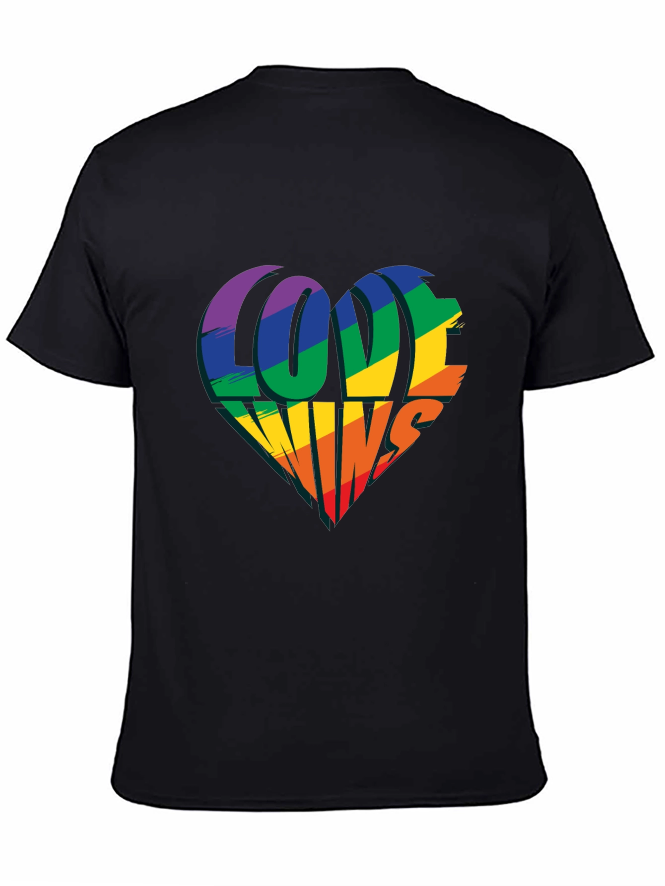 Love Wins Rainbow Heart T-Shirt - Pride Celebration