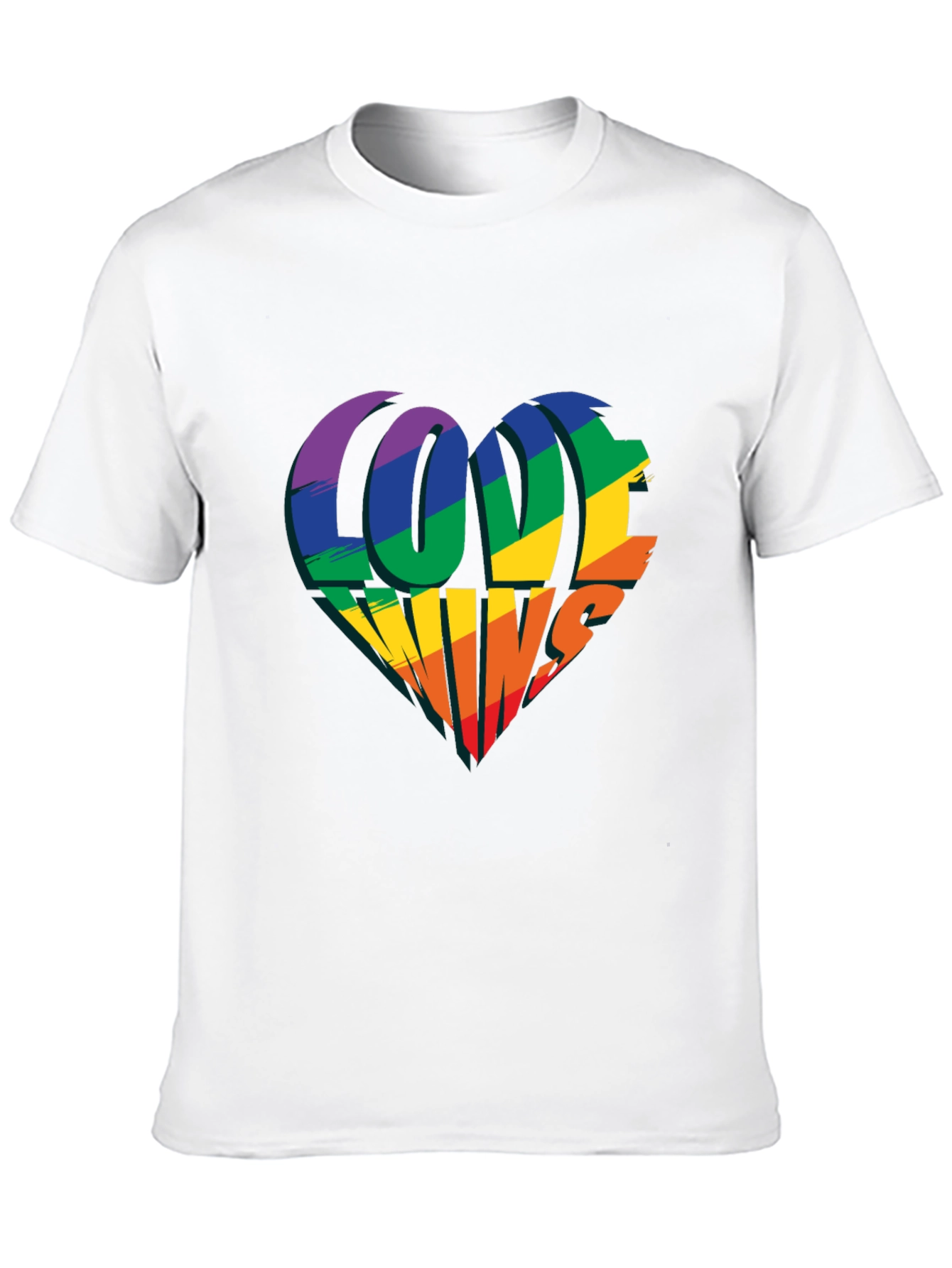 Love Wins Rainbow Heart T-Shirt - Pride Celebration