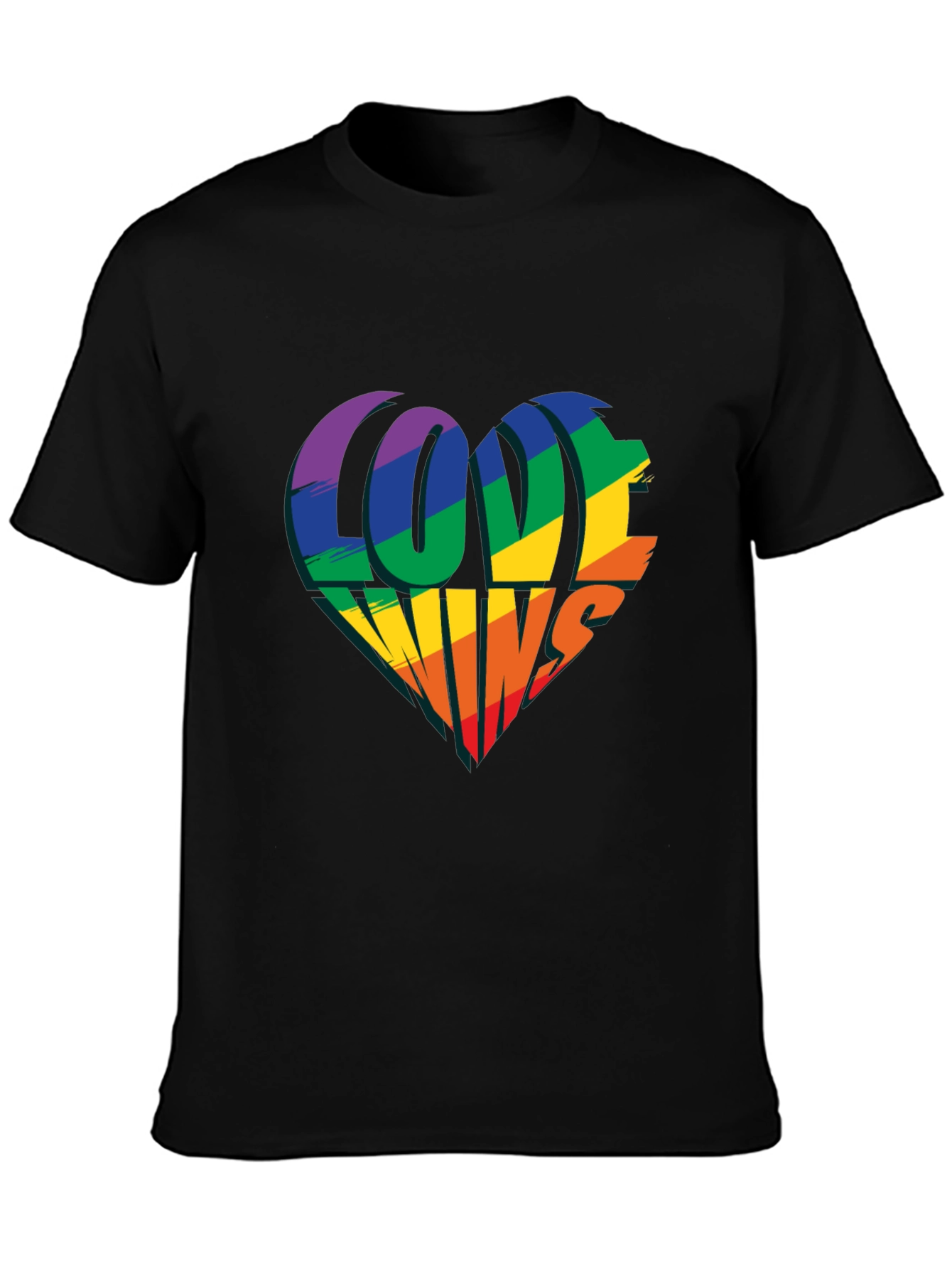 Love Wins Rainbow Heart T-Shirt - Pride Celebration