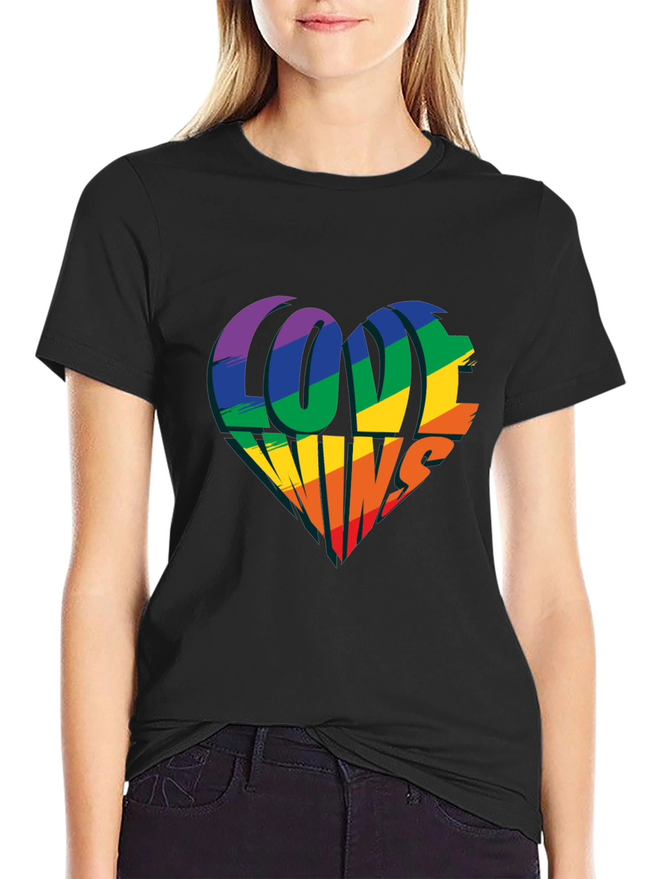 Love Wins Rainbow Heart T-Shirt - Pride Celebration