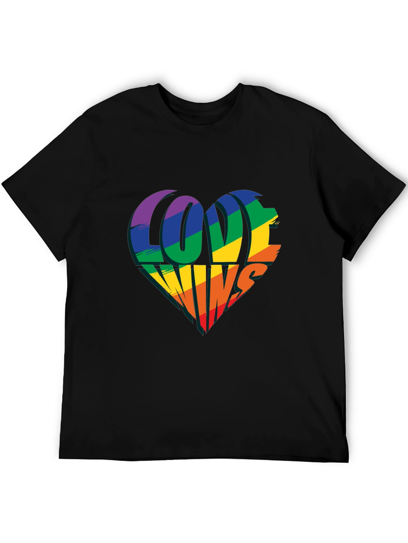 Love Wins Rainbow Heart T-Shirt - Pride Celebration