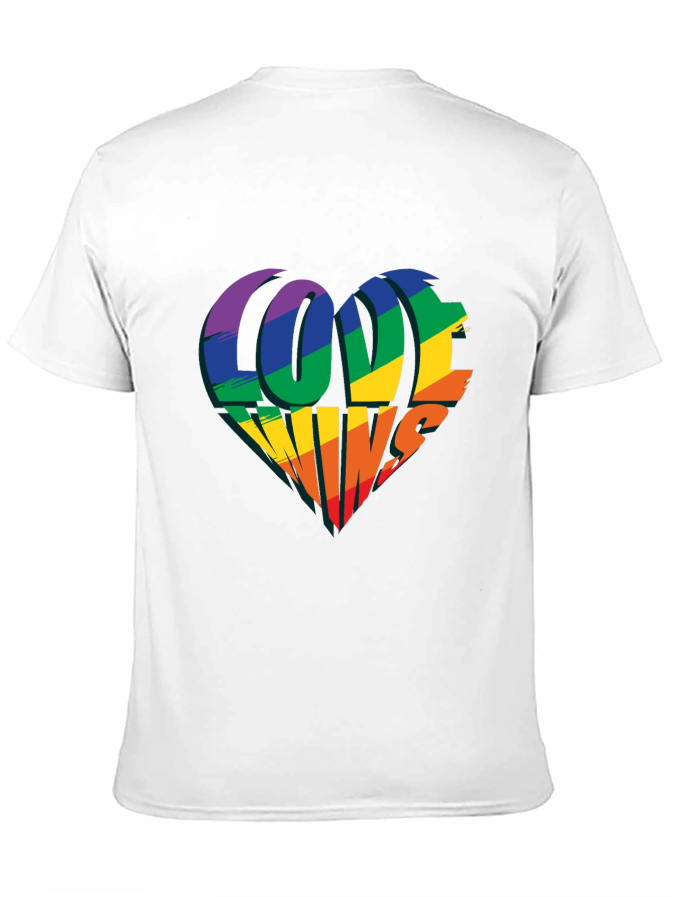 Love Wins Rainbow Heart T-Shirt - Pride Celebration