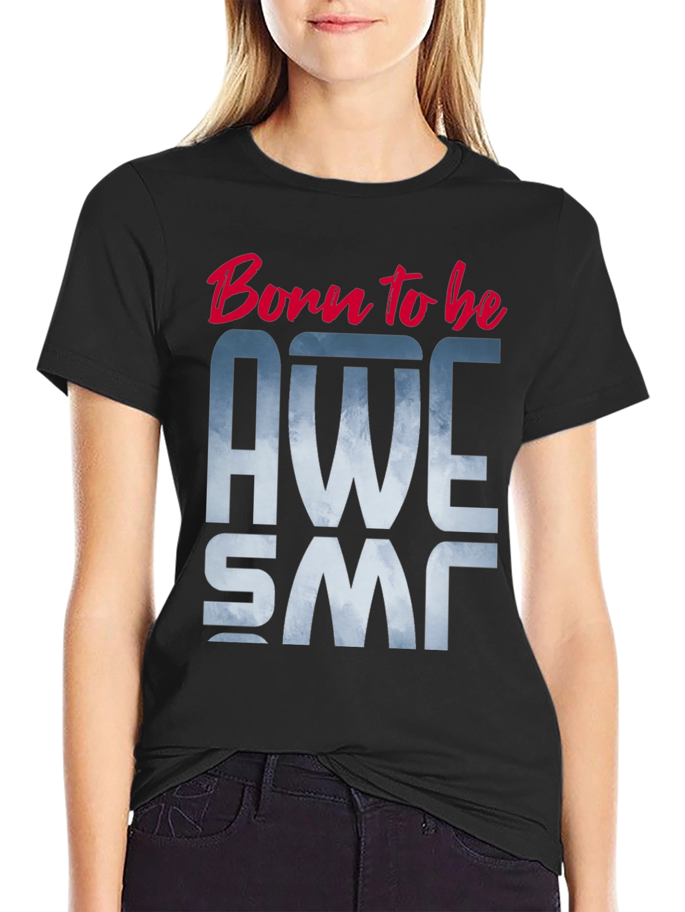Born to be Awesome Black Graphic Tee