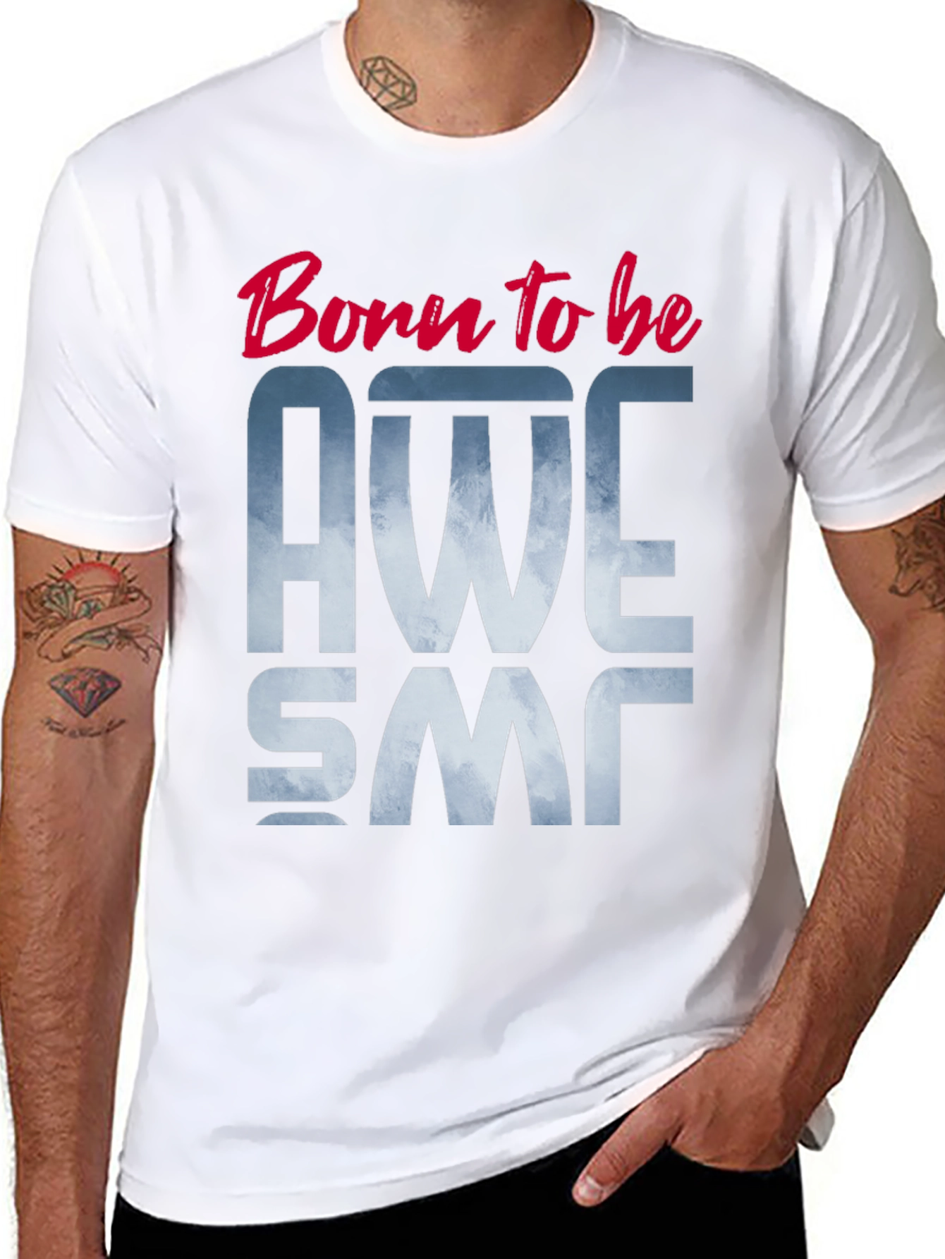 Born to be Awesome Black Graphic Tee