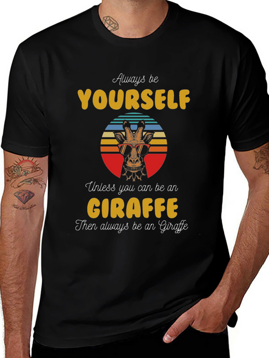 Cool Giraffe Graphic Tee - Always Be Yourself T-Shirt