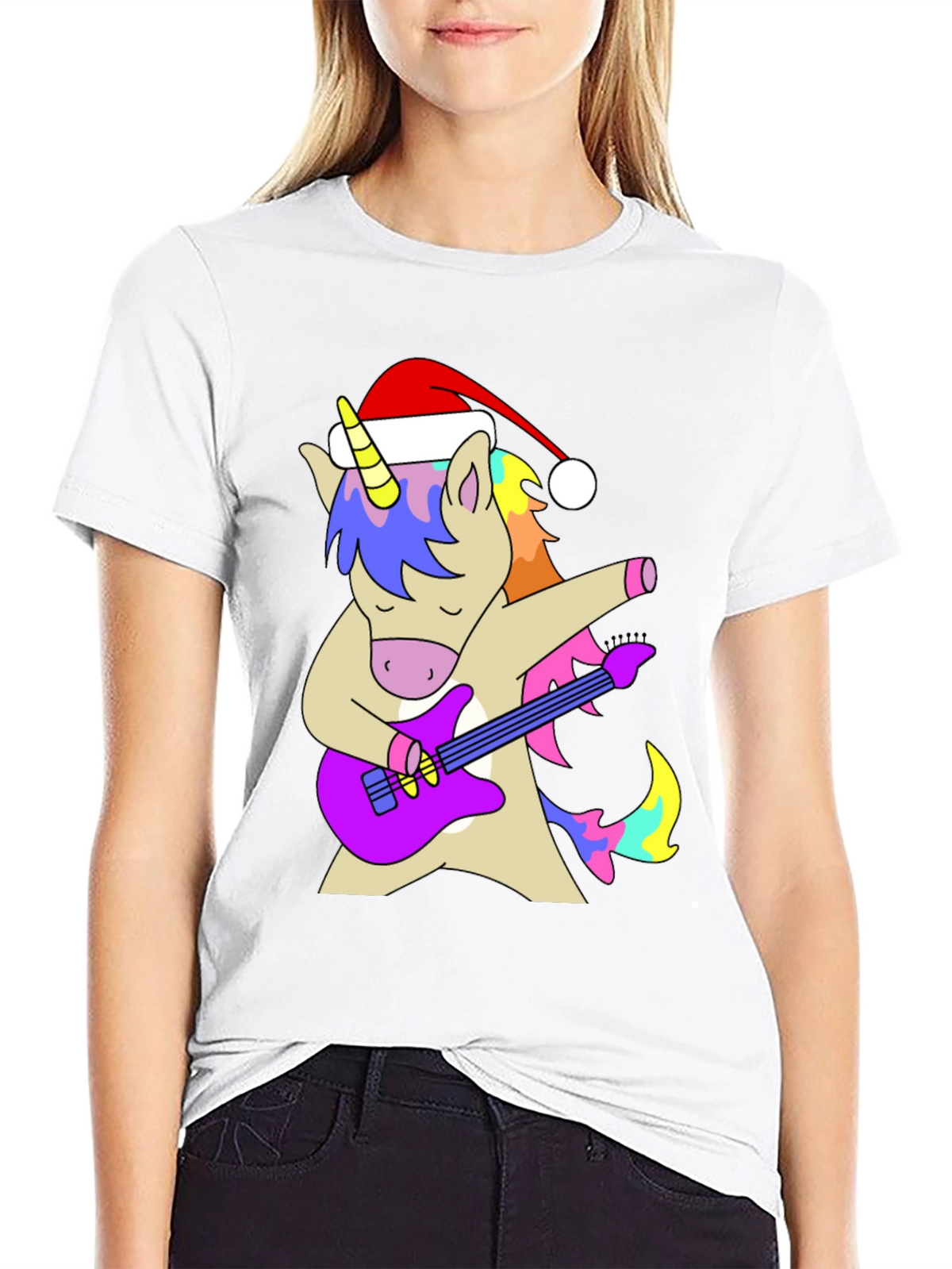 Unicorn Guitarist Christmas T-Shirt