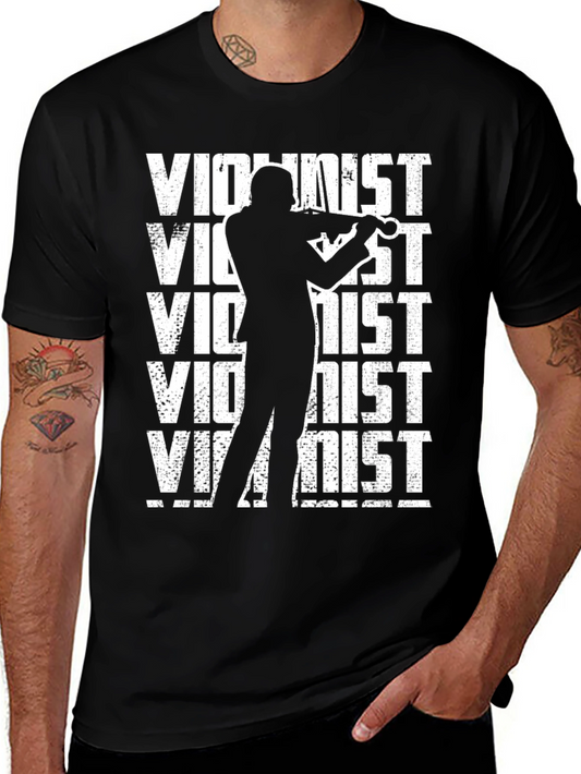 Violinist Graphic Tee - Music Lovers Black T-Shirt