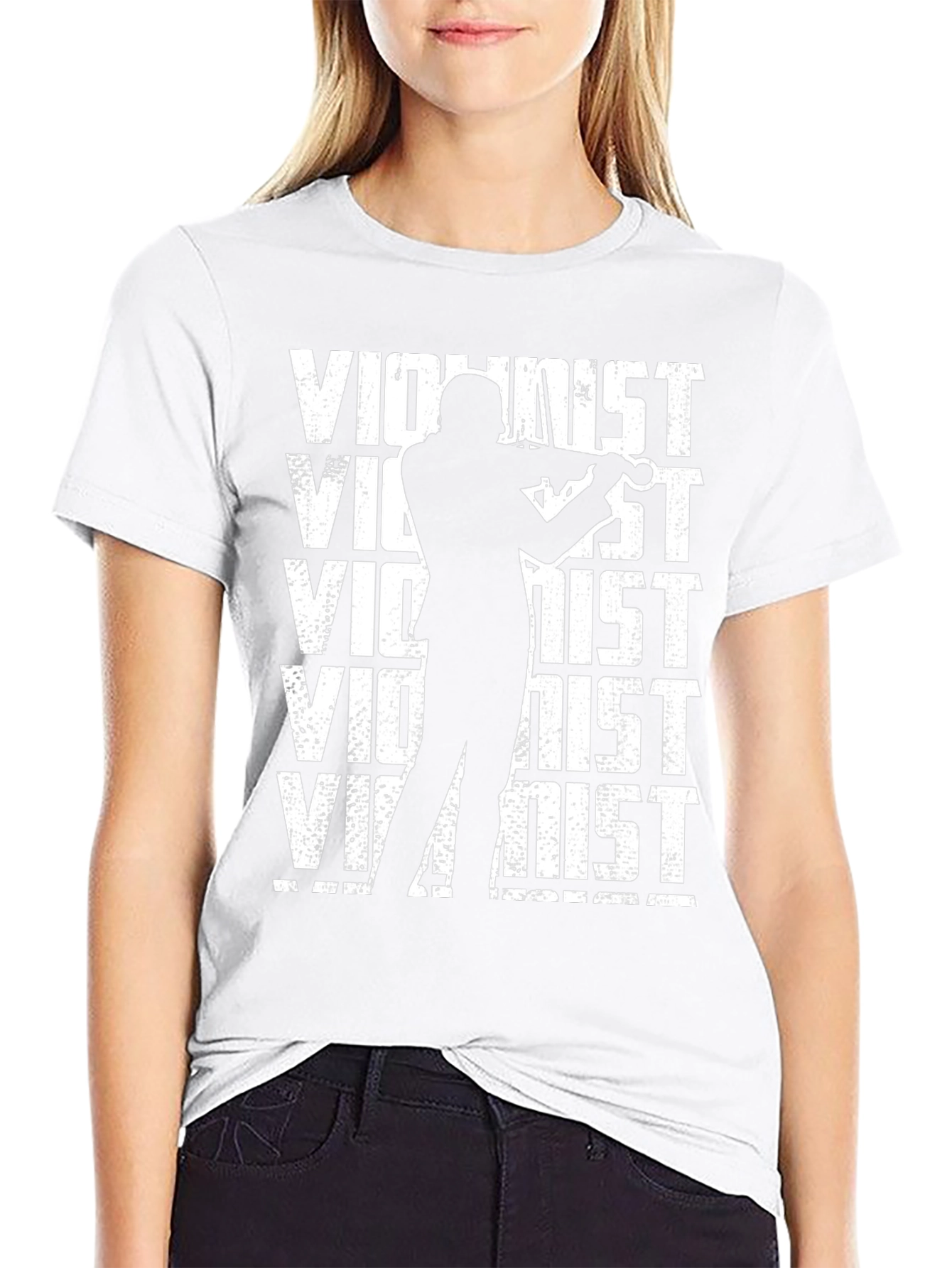 Violinist Graphic Tee - Music Lovers Black T-Shirt
