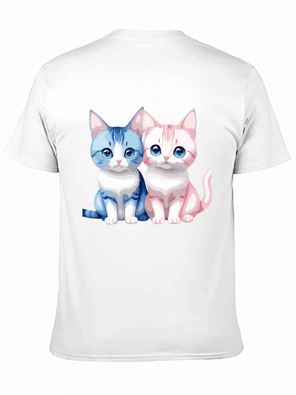 Cute Cartoon Cat Couple Graphic T-Shirt