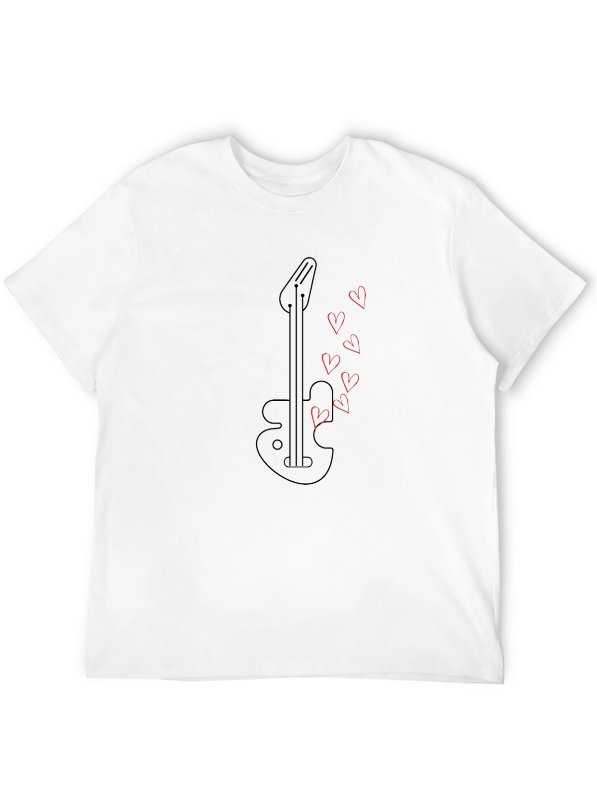 Guitar Heartbeat Graphic Tee - Black