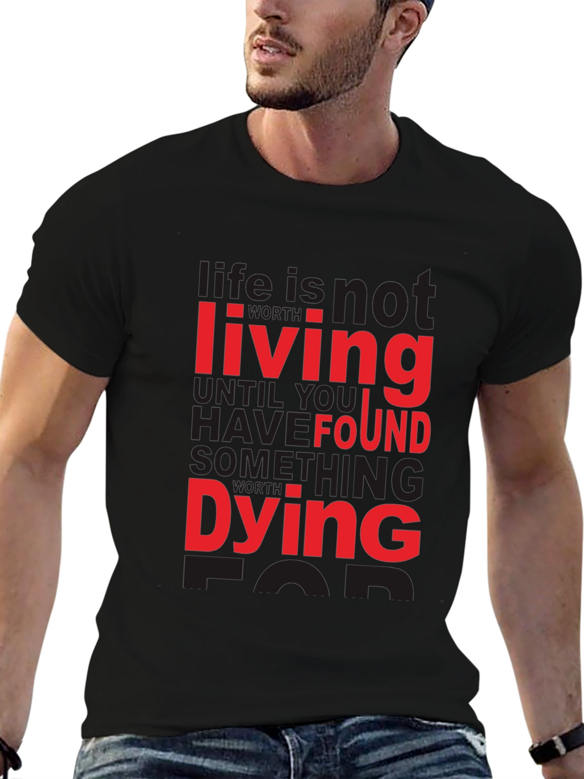 Life is not Living Graphic Tee - Black T-Shirt
