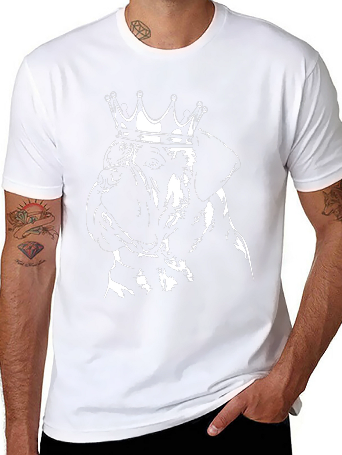 Dog King Graphic Tee - Black Cotton T-Shirt