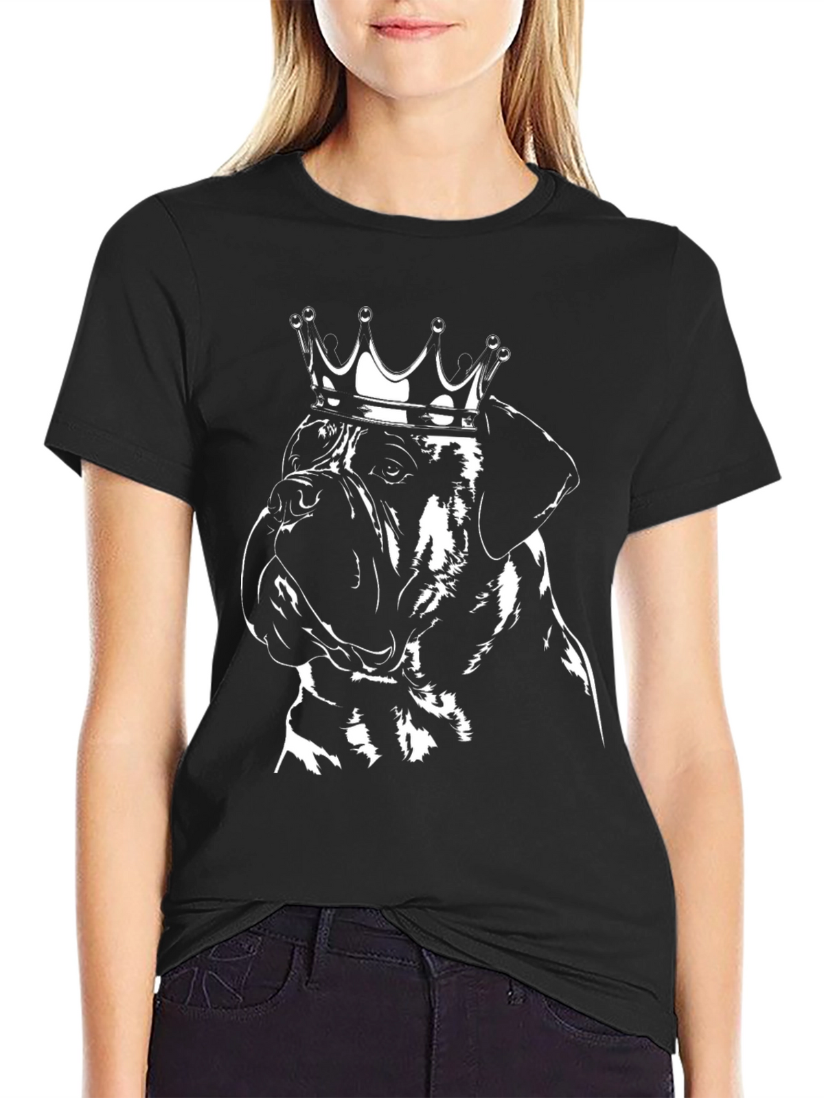 Dog King Graphic Tee - Black Cotton T-Shirt
