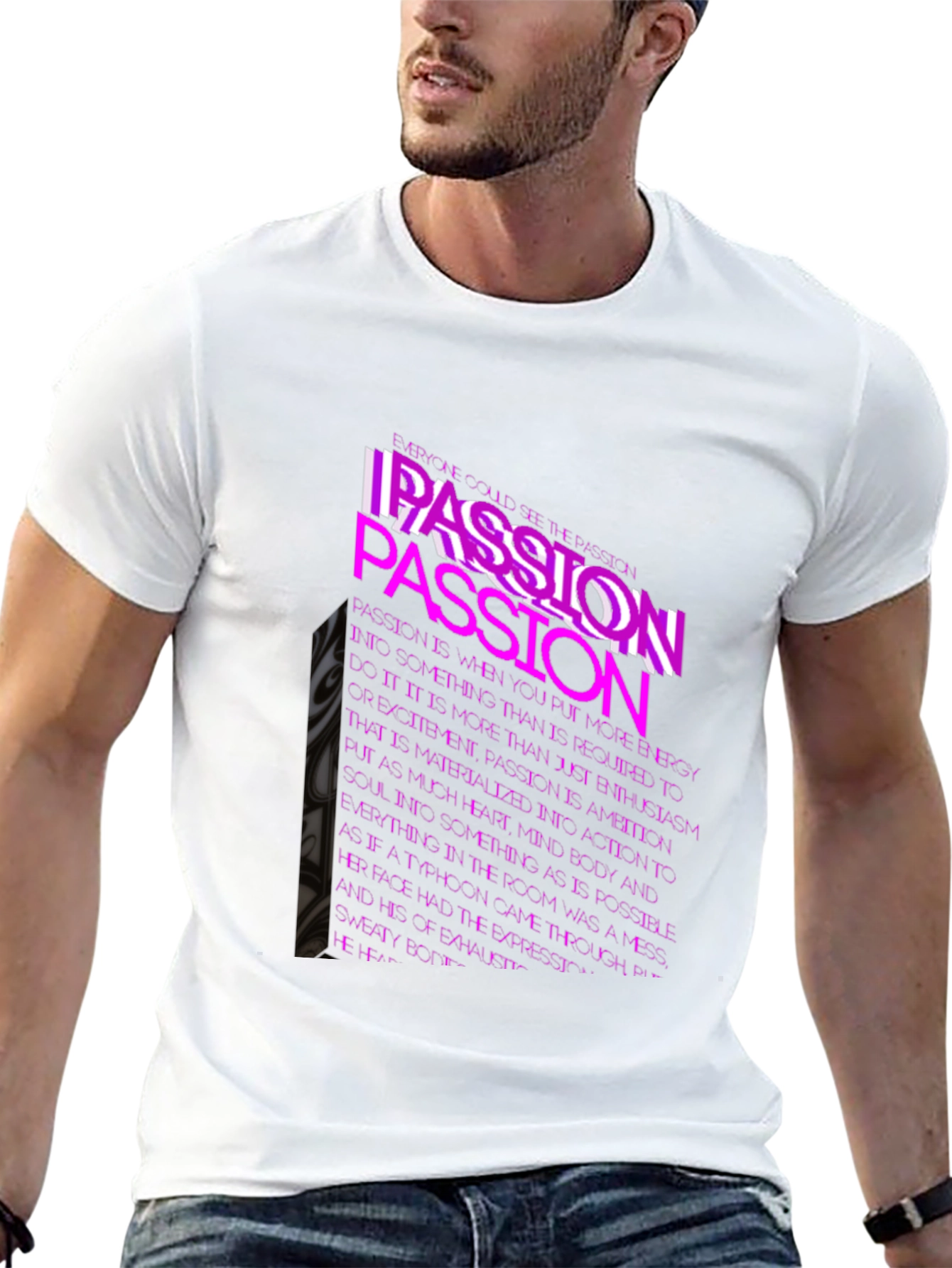 Passion Graphic Tee - Bold Text Design
