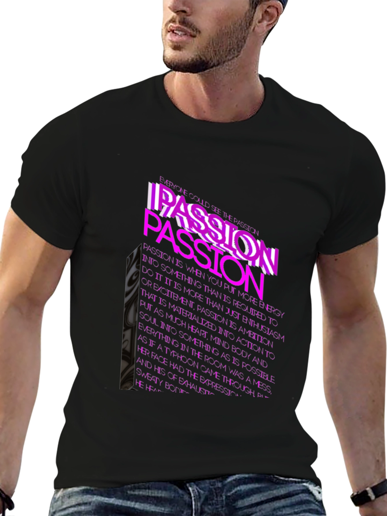 Passion Graphic Tee - Bold Text Design