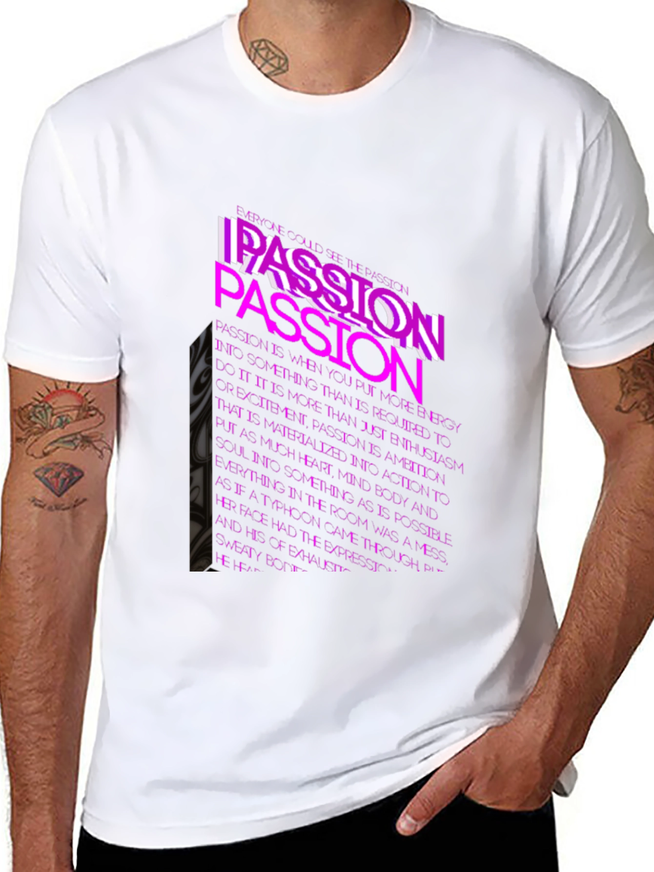Passion Graphic Tee - Bold Text Design