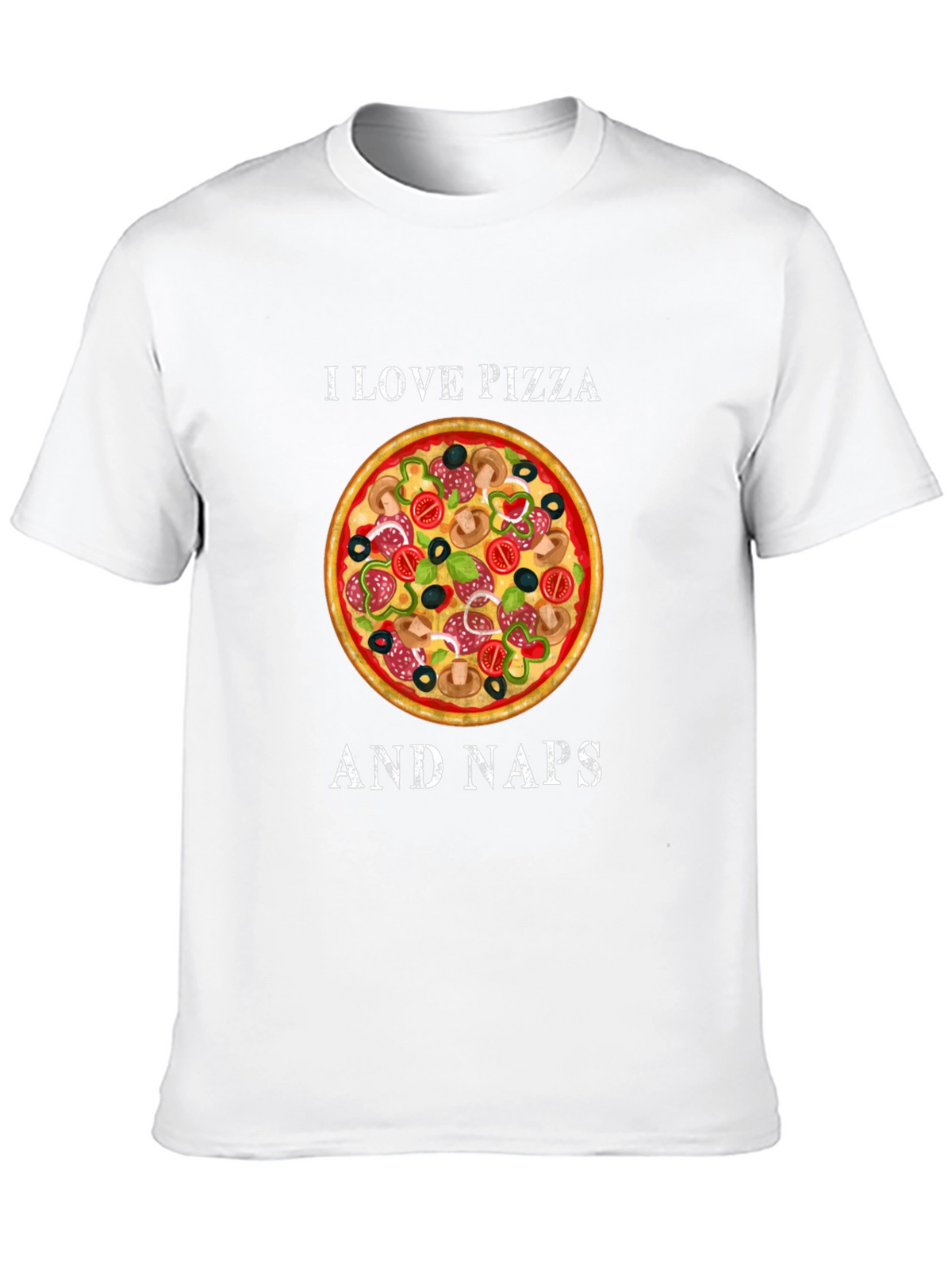 I Love Pizza and Naps Black Graphic T-Shirt