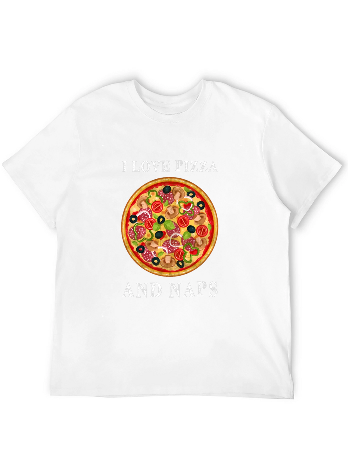 I Love Pizza and Naps Black Graphic T-Shirt
