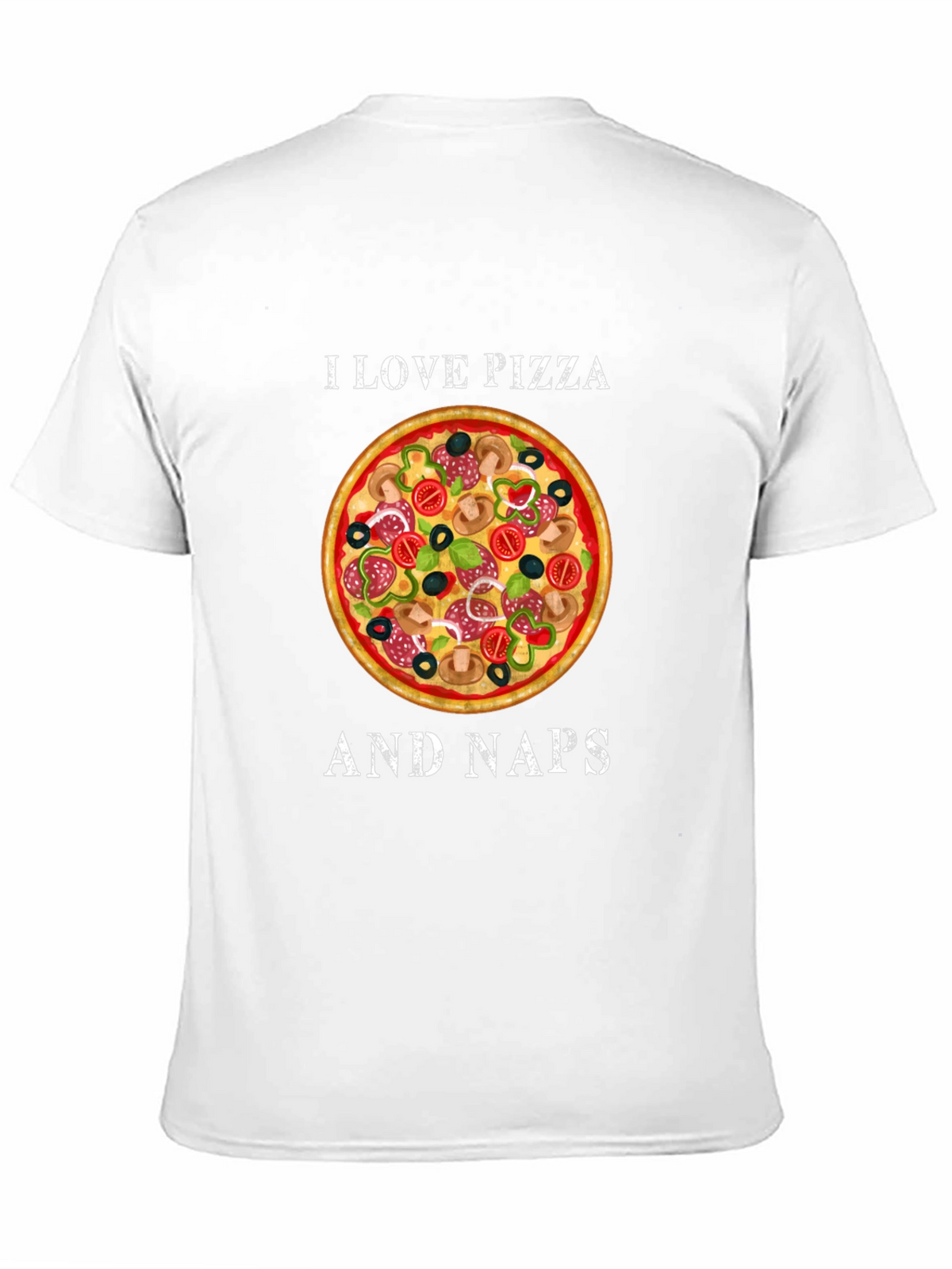 I Love Pizza and Naps Black Graphic T-Shirt
