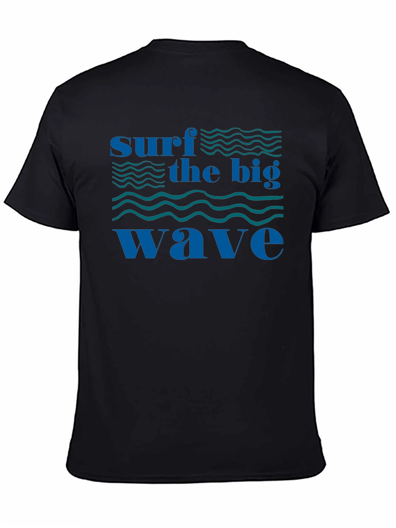 Surf the Big Wave Black T-Shirt - Graphic Tee