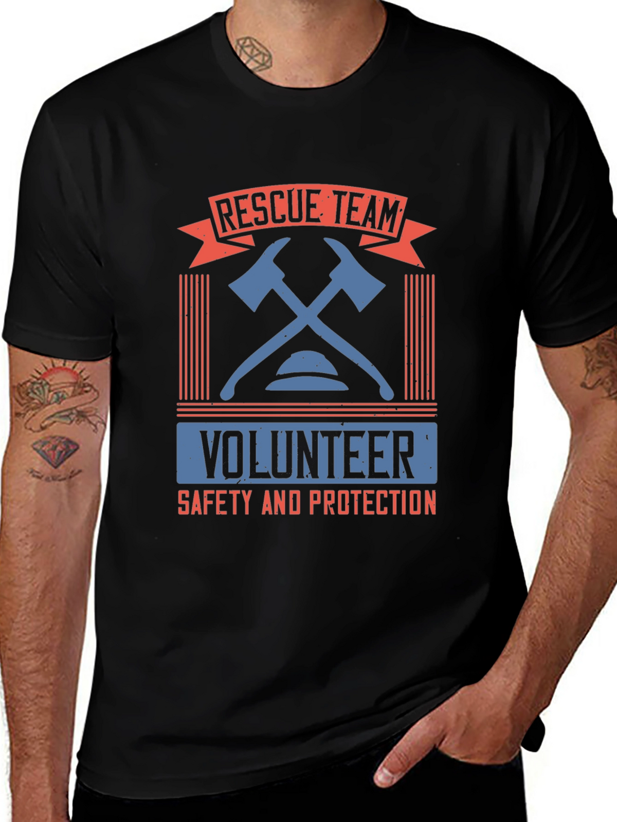 Rescue Team Volunteer Graphic T-Shirt
