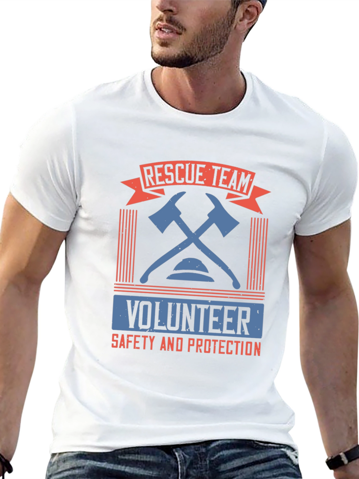 Rescue Team Volunteer Graphic T-Shirt
